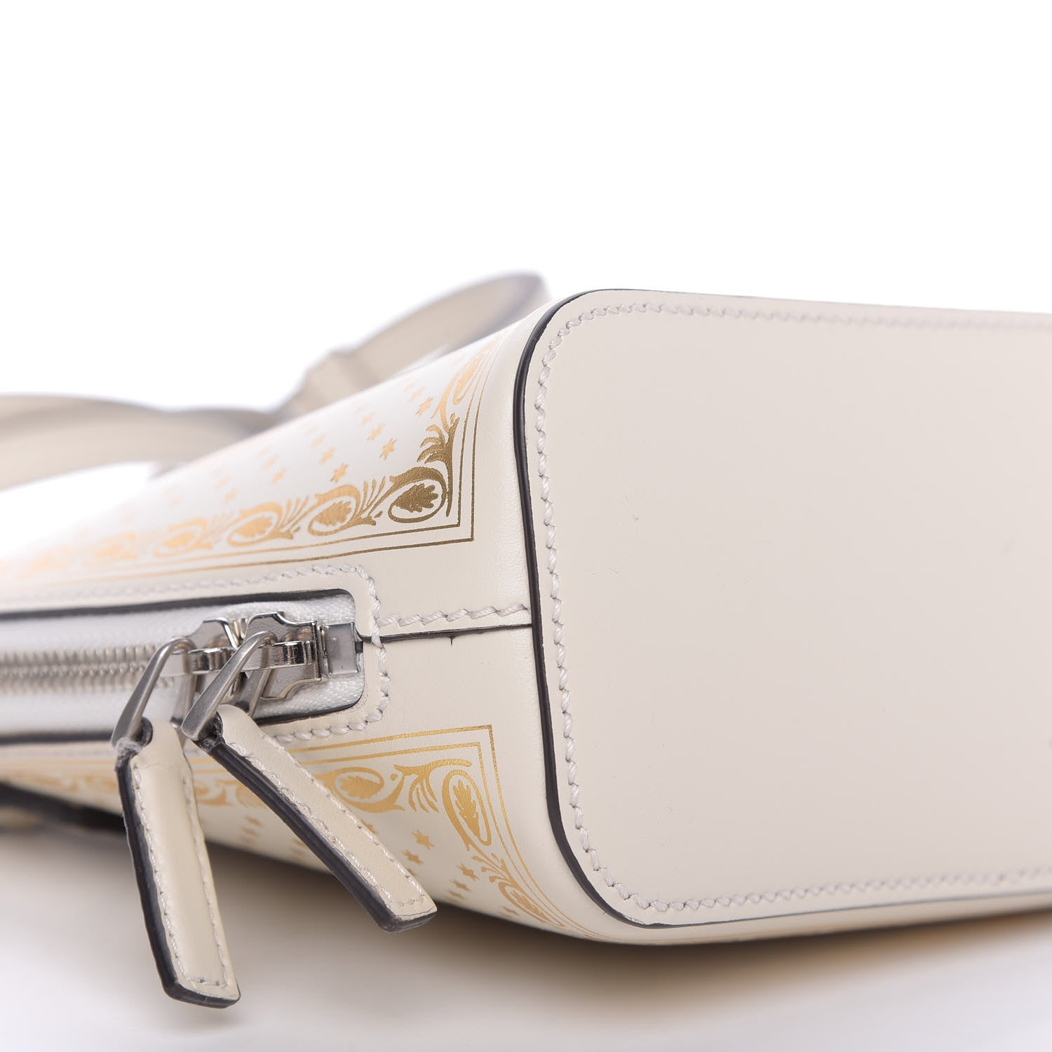Gucci X SEGA Calfskin GUCCY Stars Mini Dome Shoulder Bag Mystic White Gold 6 of 9