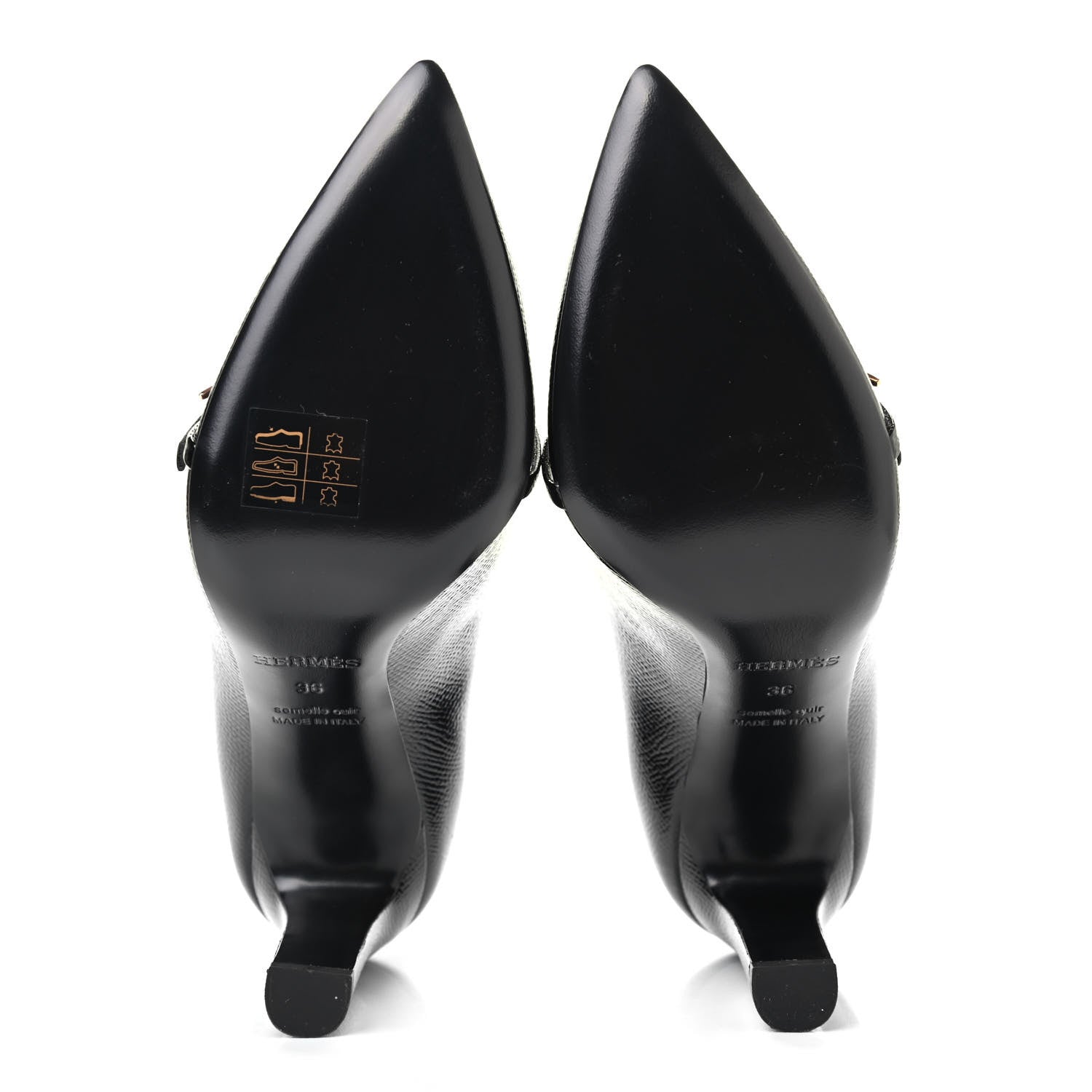 Hermes Patent Epsom Laurence Pumps 36 Black 5 of 8