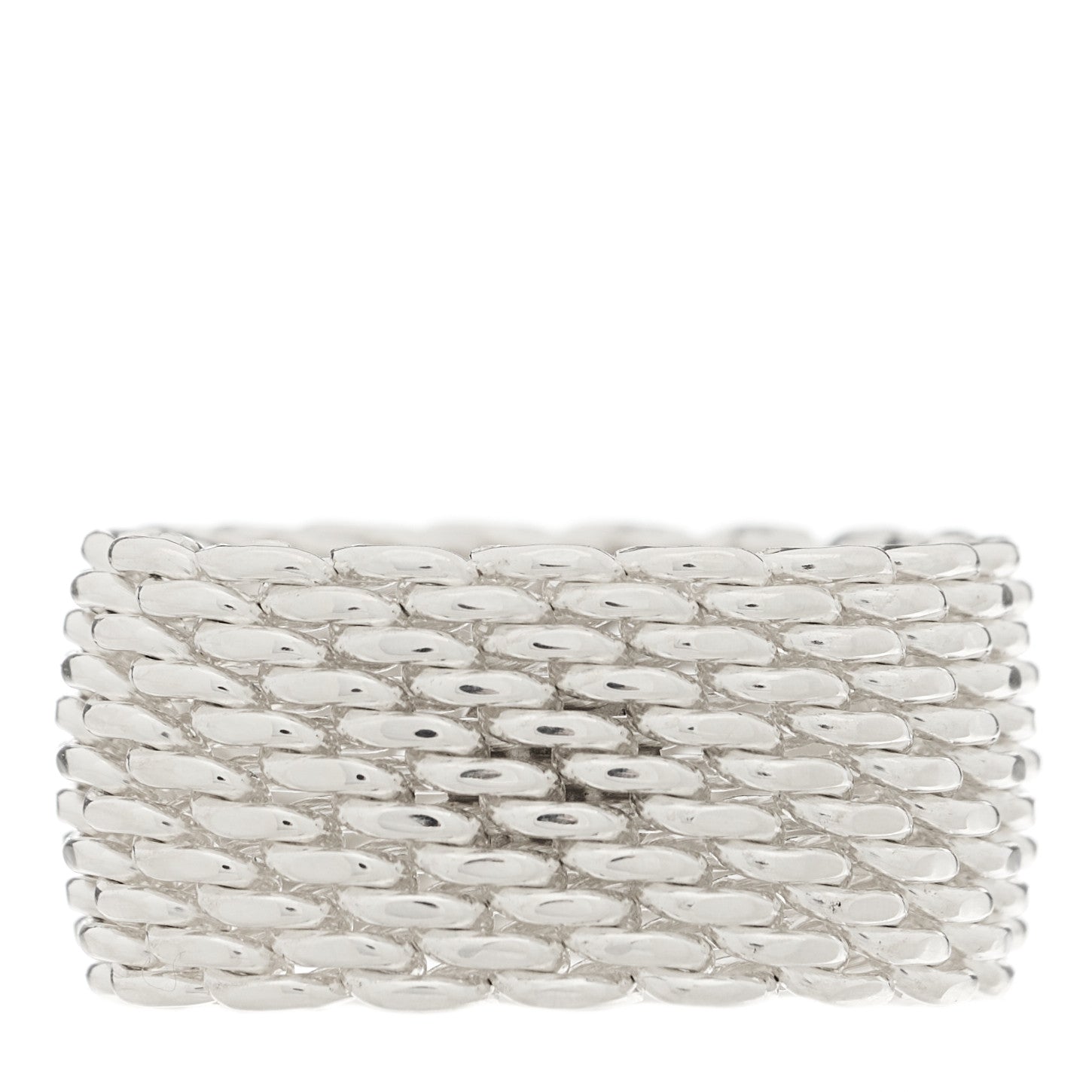 Tiffany Sterling Silver Somerset Mesh Ring 51 5.75 3 of 4