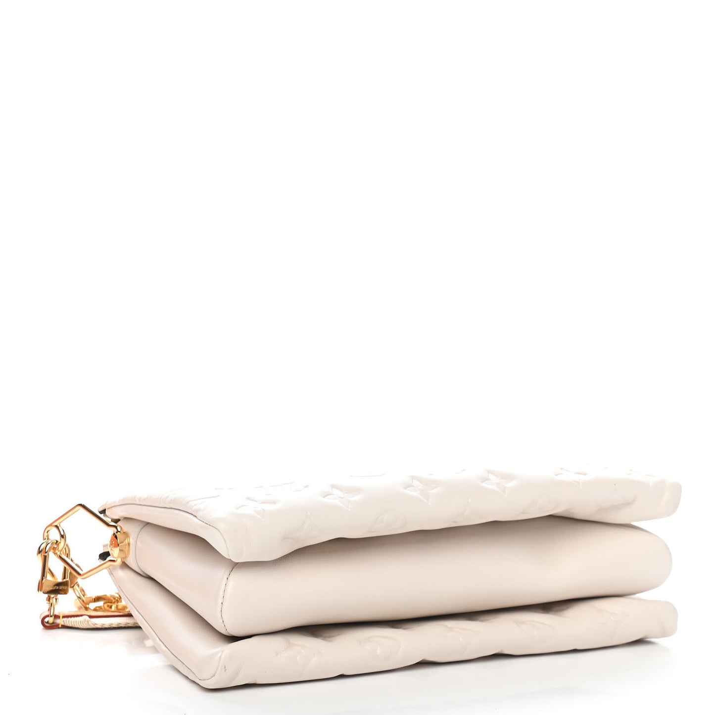Lambskin Embossed Monogram Coussin PM Cream