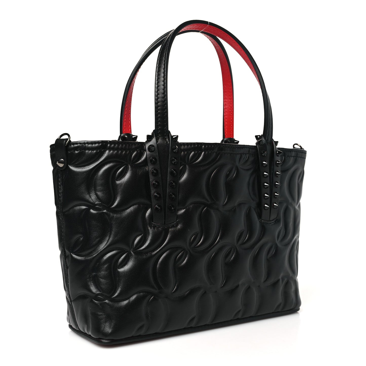 Nappa Embossed Mini East West Cabata Tote Black
