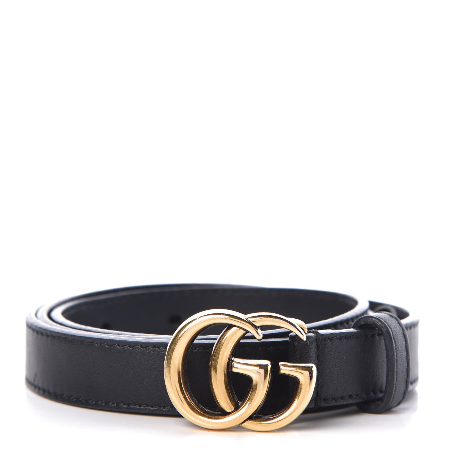 Gucci Calfskin Double G 20mm Belt 85 34 Black 1 of 10