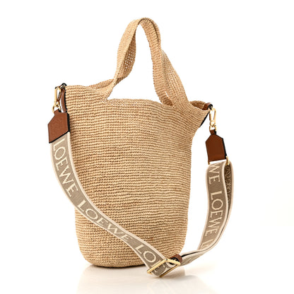 Loewe Raffia Mini Slit Tote Bag Natural Tan 3 of 9
