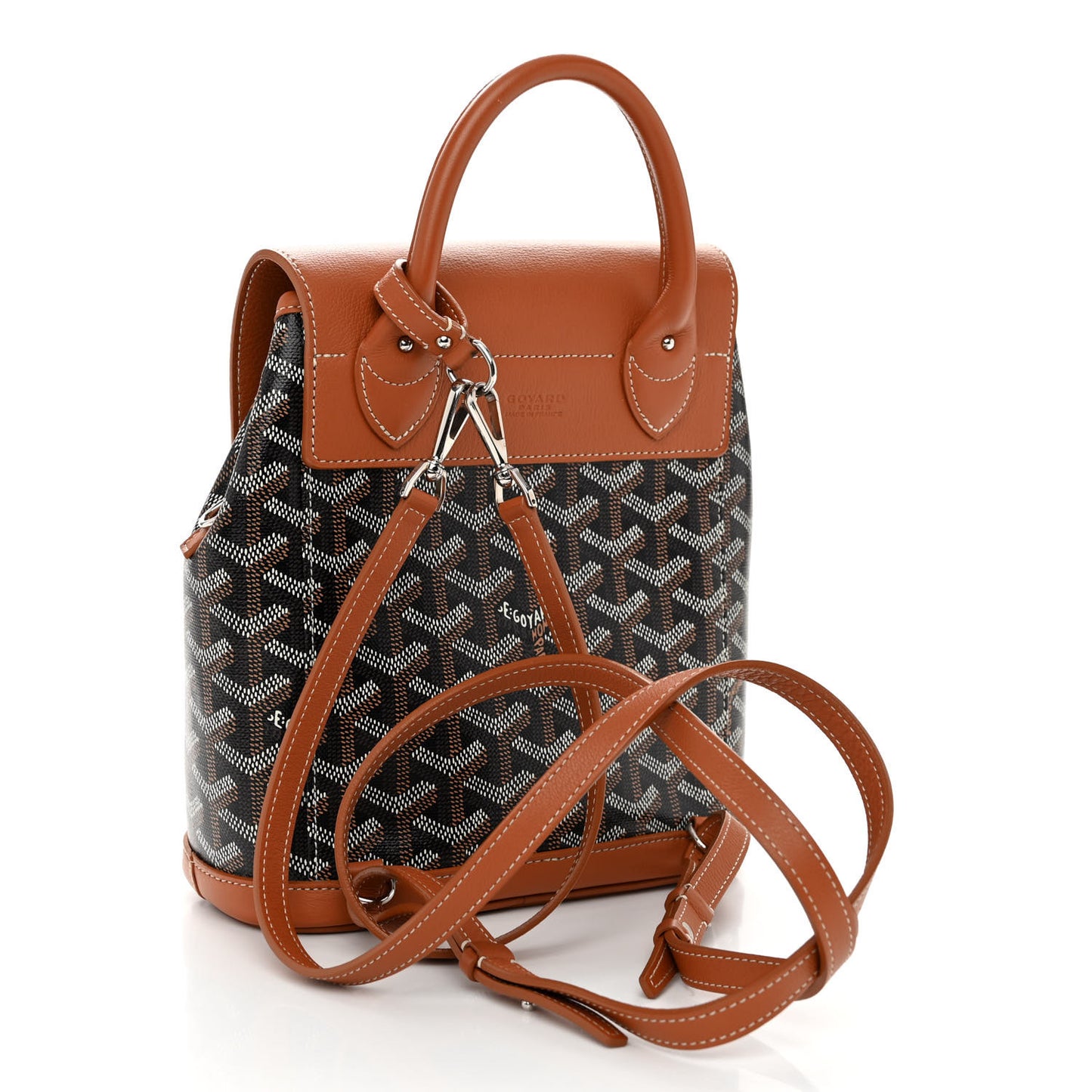 Goyardine Calfskin Mini Alpin Backpack Black Gold