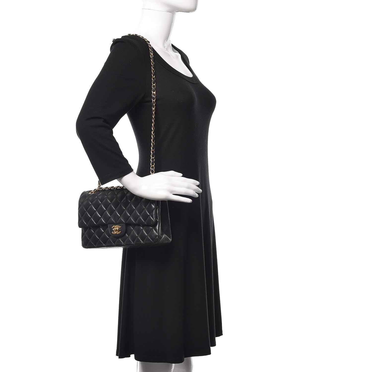 Chanel Lambskin Quilted Medium Double Flap Black 2 of 11