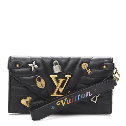 Louis Vuitton Calfskin Love Lock New Wave Long Wallet Black 1 of 7