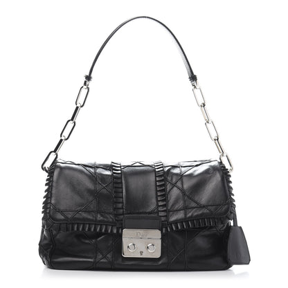 Christian Dior Lambskin Cannage Ruffle New Lock Flap Black 1 of 11