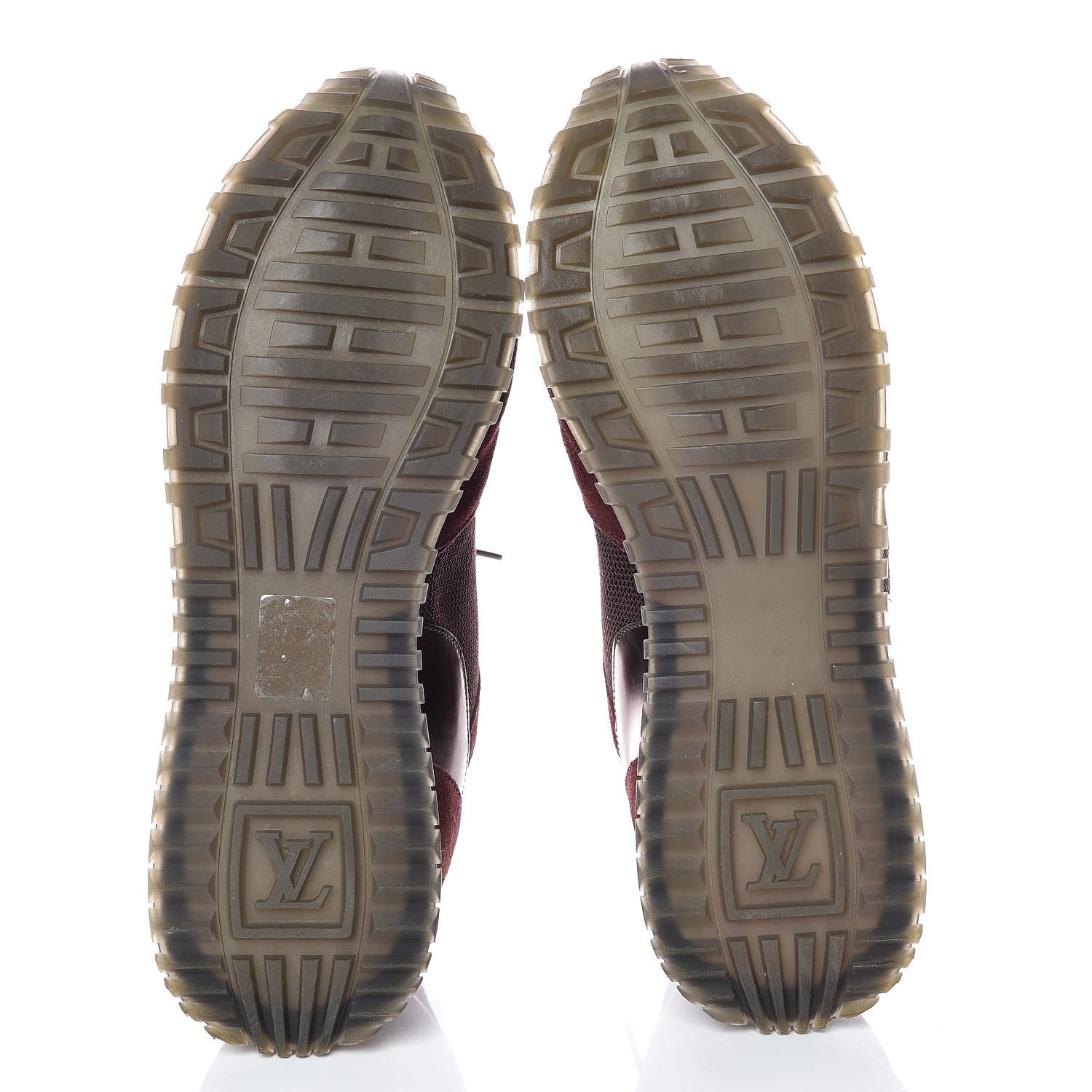 Louis Vuitton Suede Calfskin Run Away Sneakers 40 Burgundy 7 of 9