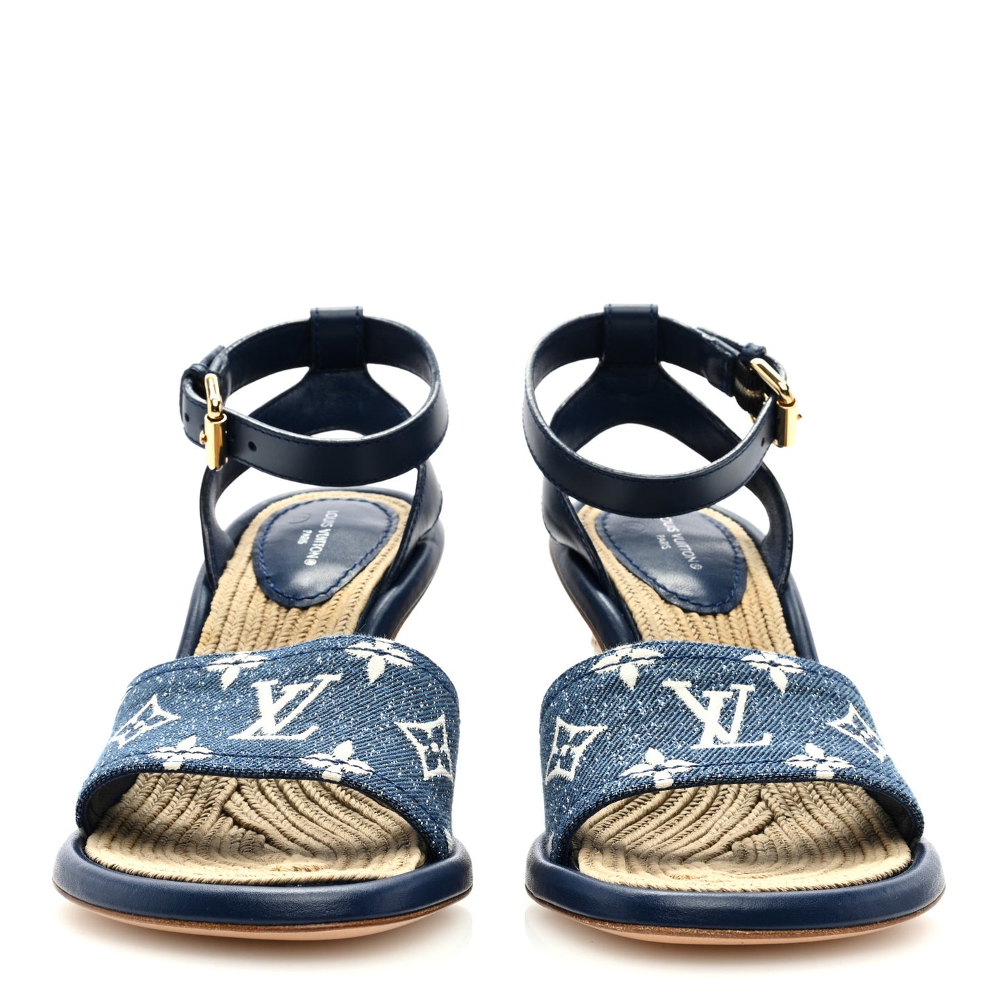 Monogram Denim Maia Wedge Sandal 36