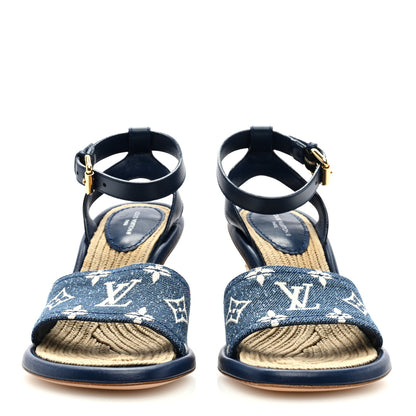 Louis Vuitton Monogram Denim Maia Wedge Sandal 36 3 of 7