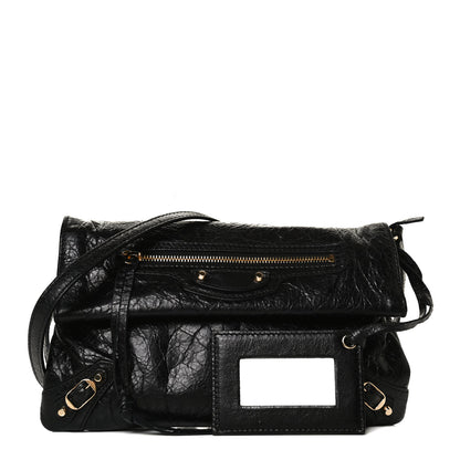 Balenciaga Agneau Classic Gold Hardware Mini Envelope Strap Clutch Black 1 of 12