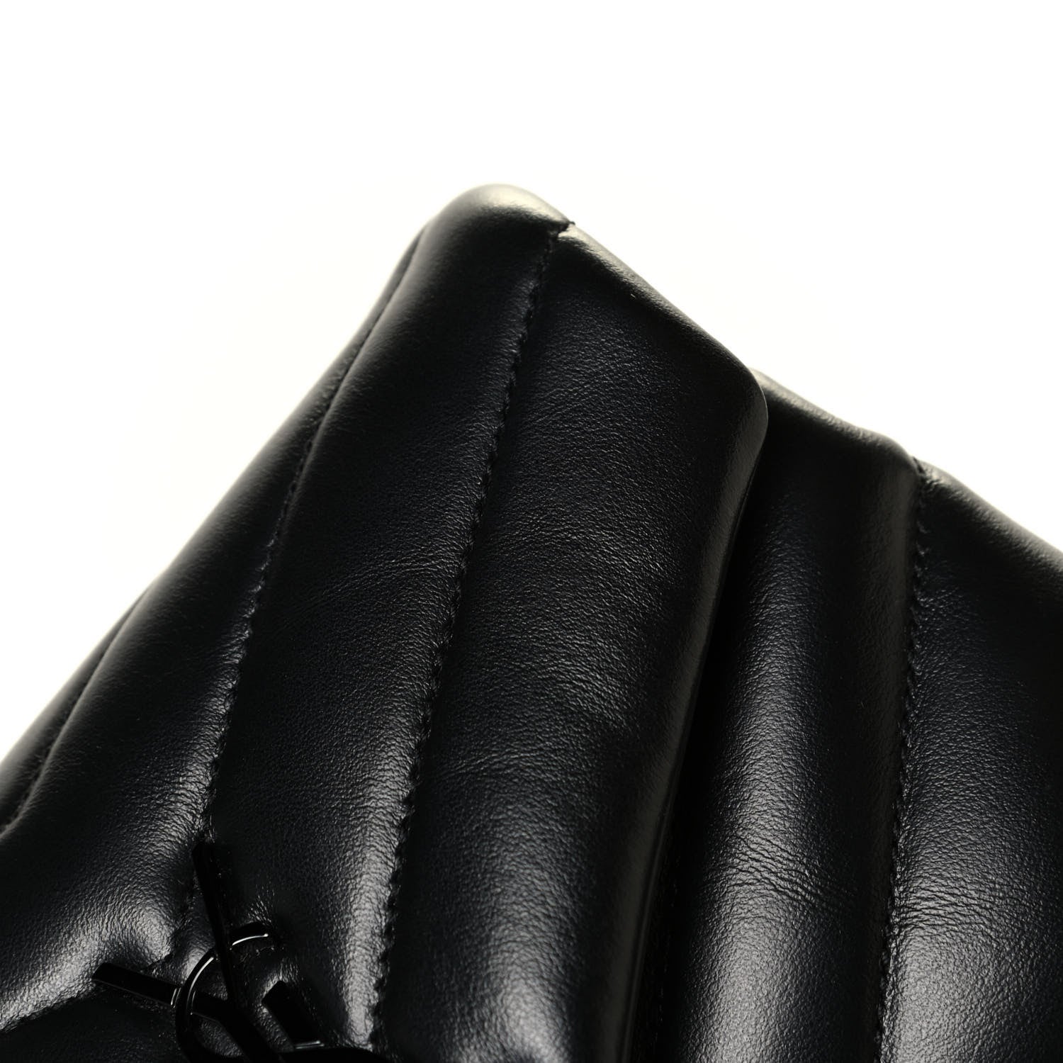 Saint Laurent Calfskin Y Quilted Monogram Toy Loulou Crossbody Bag Black 7 of 7