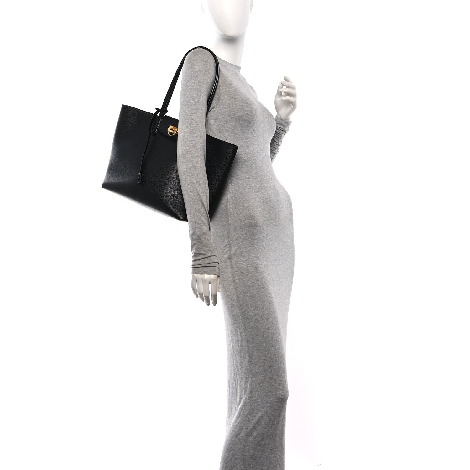 Salvatore Ferragamo Calfskin Travel Tote Black 2 of 11