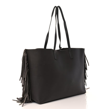 Saint Laurent Calfskin Large Fringe Shopping Tote Dark Grey 3 of 10