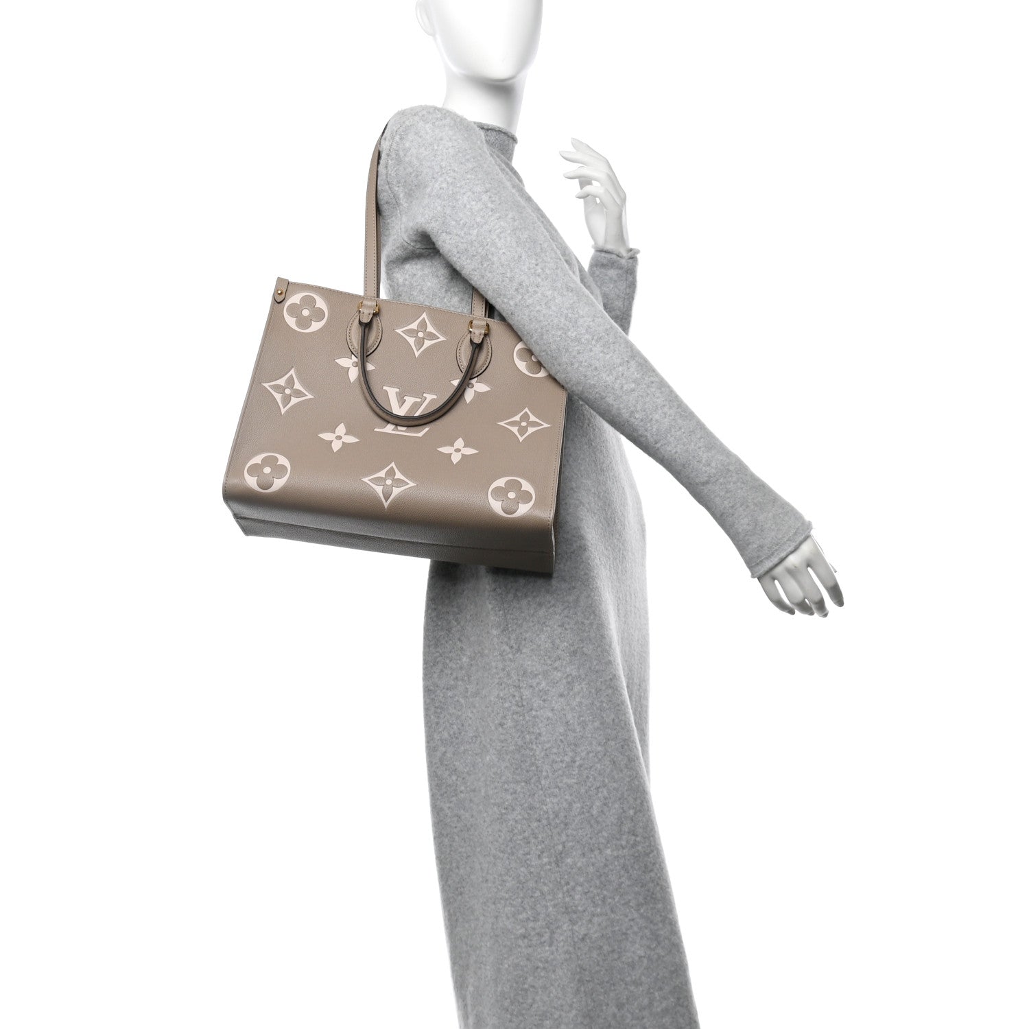 Louis Vuitton Empreinte Monogram Giant Onthego MM Tourterelle Creme 2 of 10