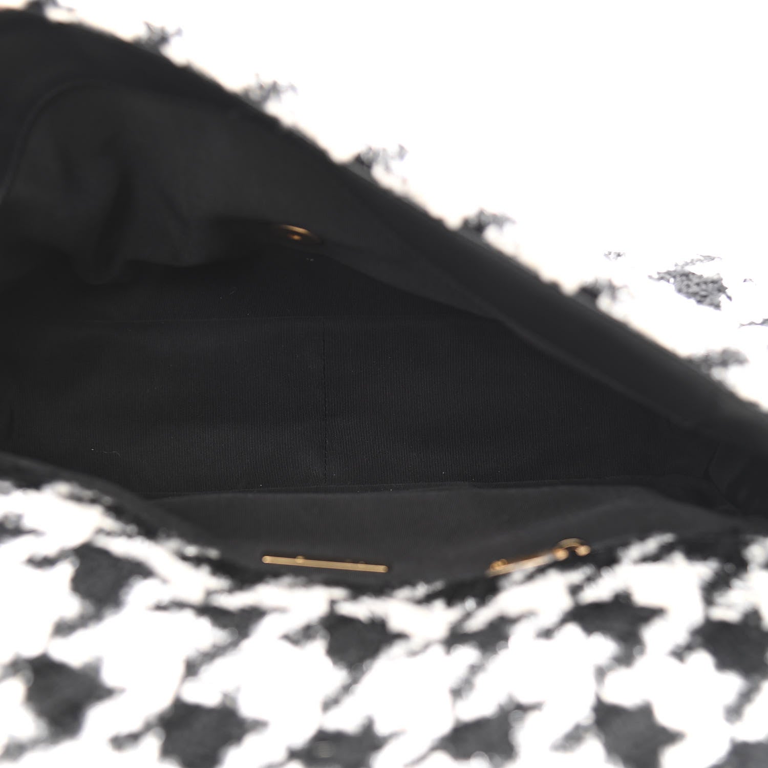 Chanel Tweed Quilted Maxi Chanel 19 Flap Black Ecru White 5 of 10