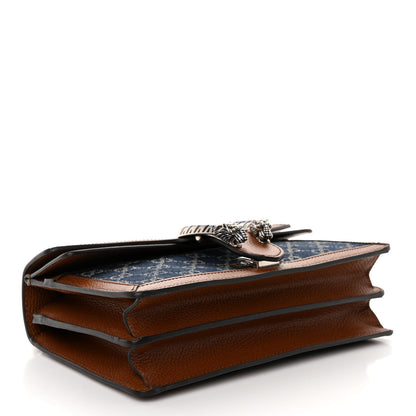Gucci New Denim GG Monogram Dollar Calfskin Enamel Small Dionysus Shoulder Bag Blue Tea Cuir Epilog Electric Blue 3 of 8