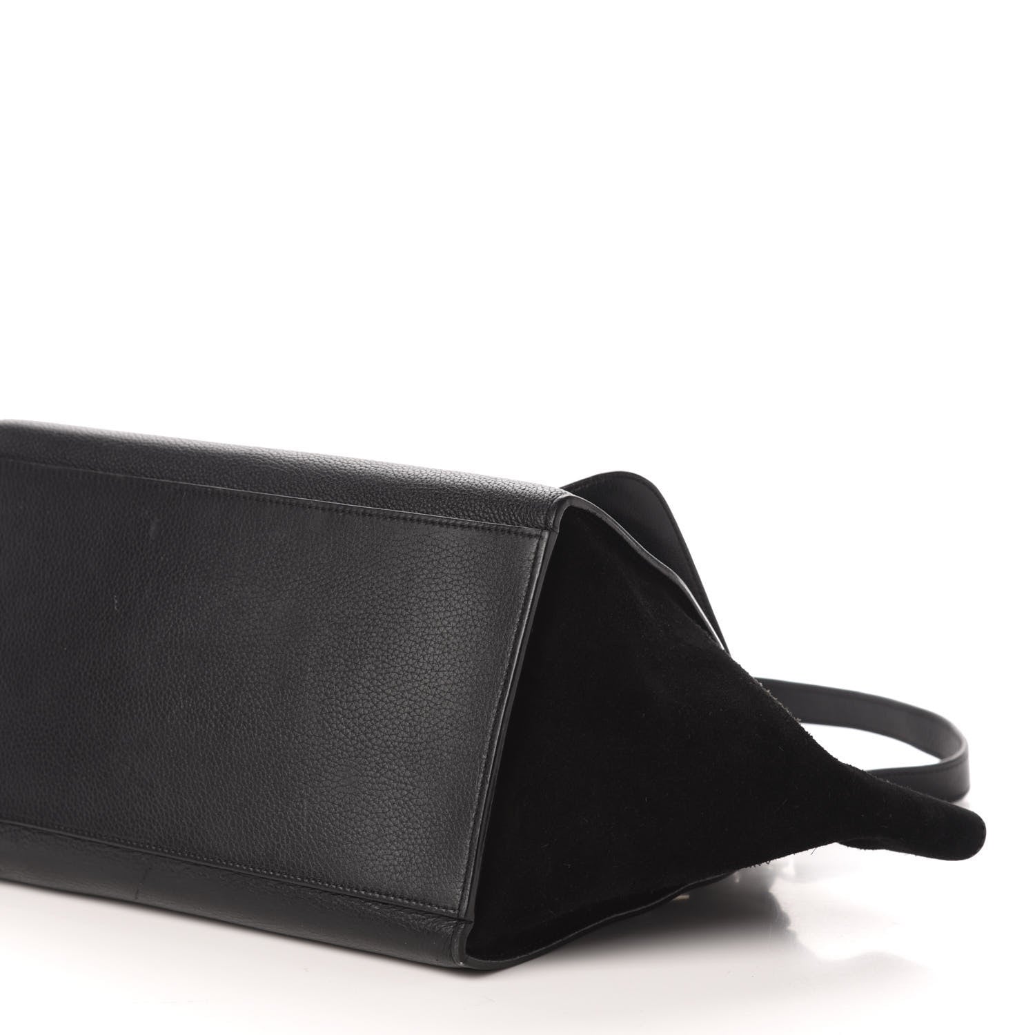Celine Drummed Calfskin Suede Small Trapeze Black 9 of 13
