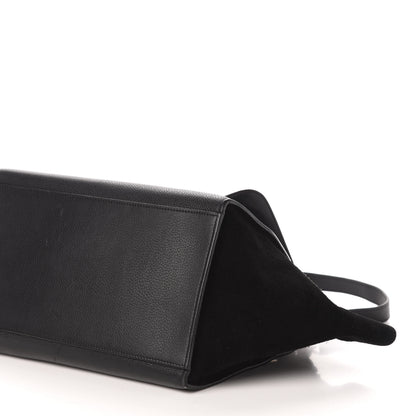 Celine Drummed Calfskin Suede Small Trapeze Black 9 of 13