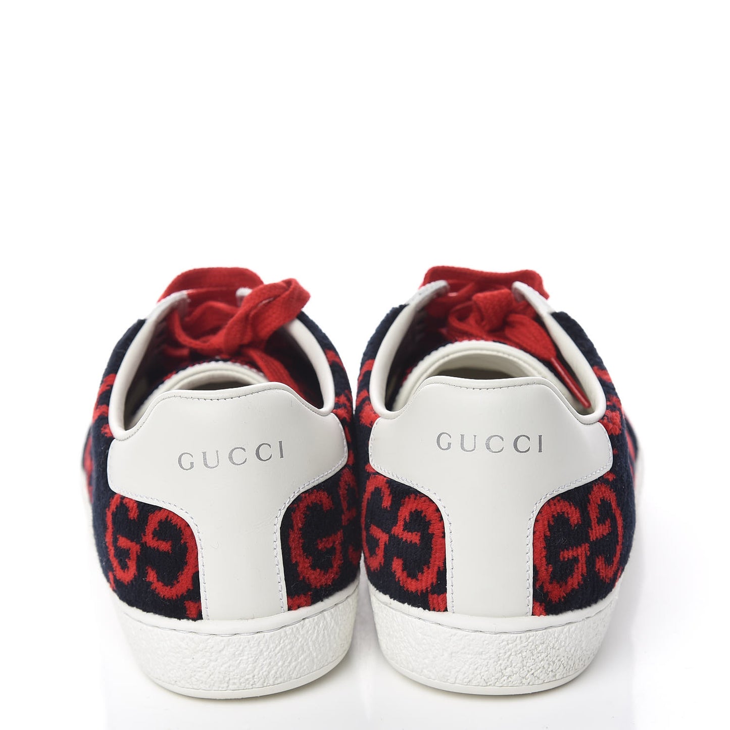 Terry Cloth GG Monogram Web Womens Ace Sneakers 36.5 Blue Red