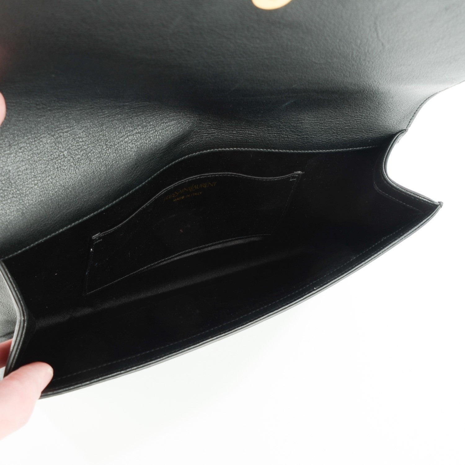 Saint Laurent Calfskin Monogram Large Belle De Jour Clutch Black 7 of 7