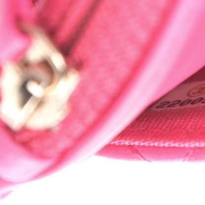 Chanel Lambskin Quilted Wallet On Chain WOC Pink 8 of 10