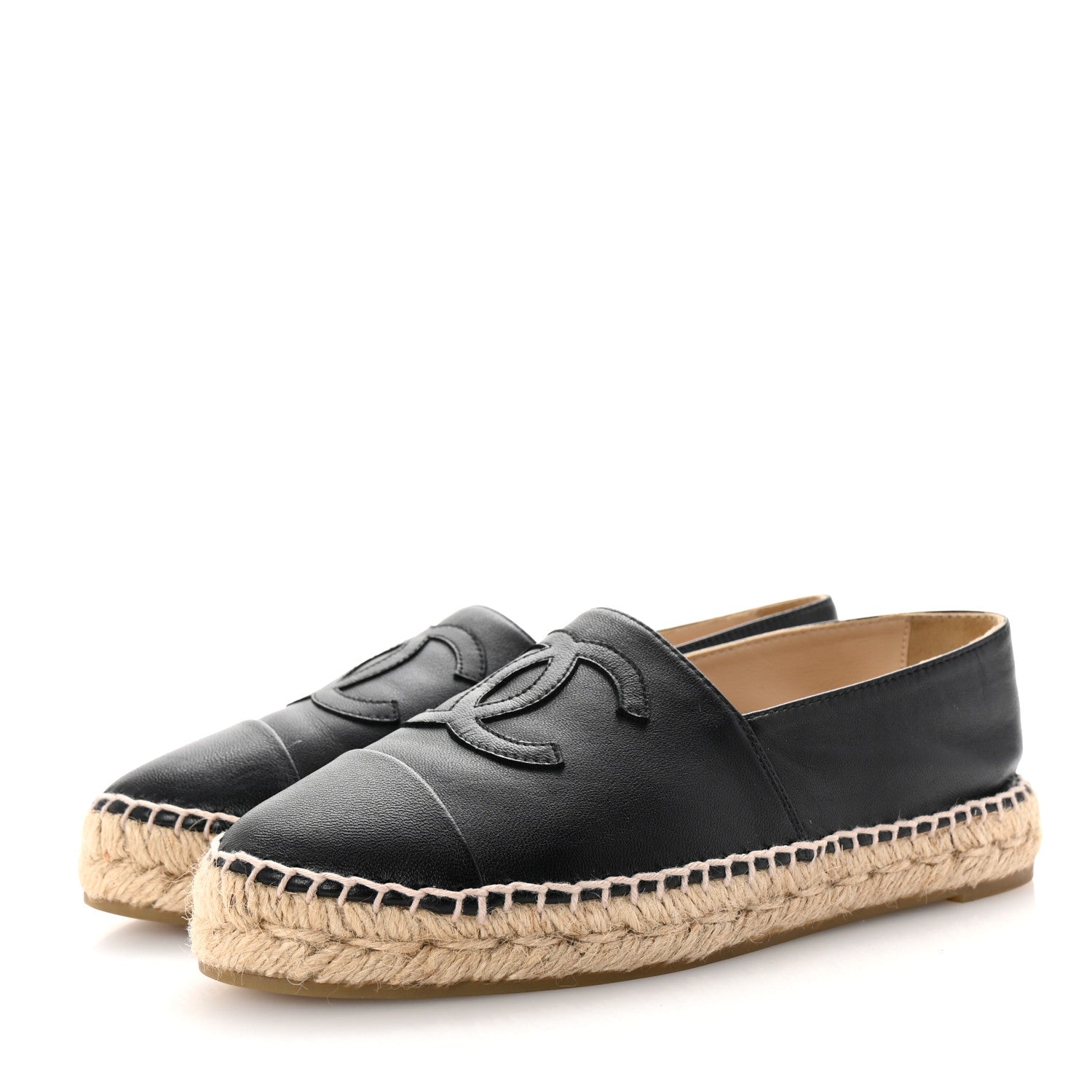 Chanel Lambskin CC Espadrilles 37 Black 4 of 11