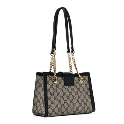 Gucci GG Supreme Monogram Small Padlock Tote Black 3 of 17