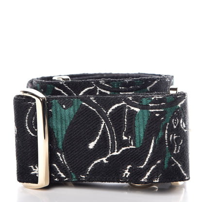 Valentino Garavani Canvas Camupanther Embroidered Rockstud Guitar Strap Green 2 of 3
