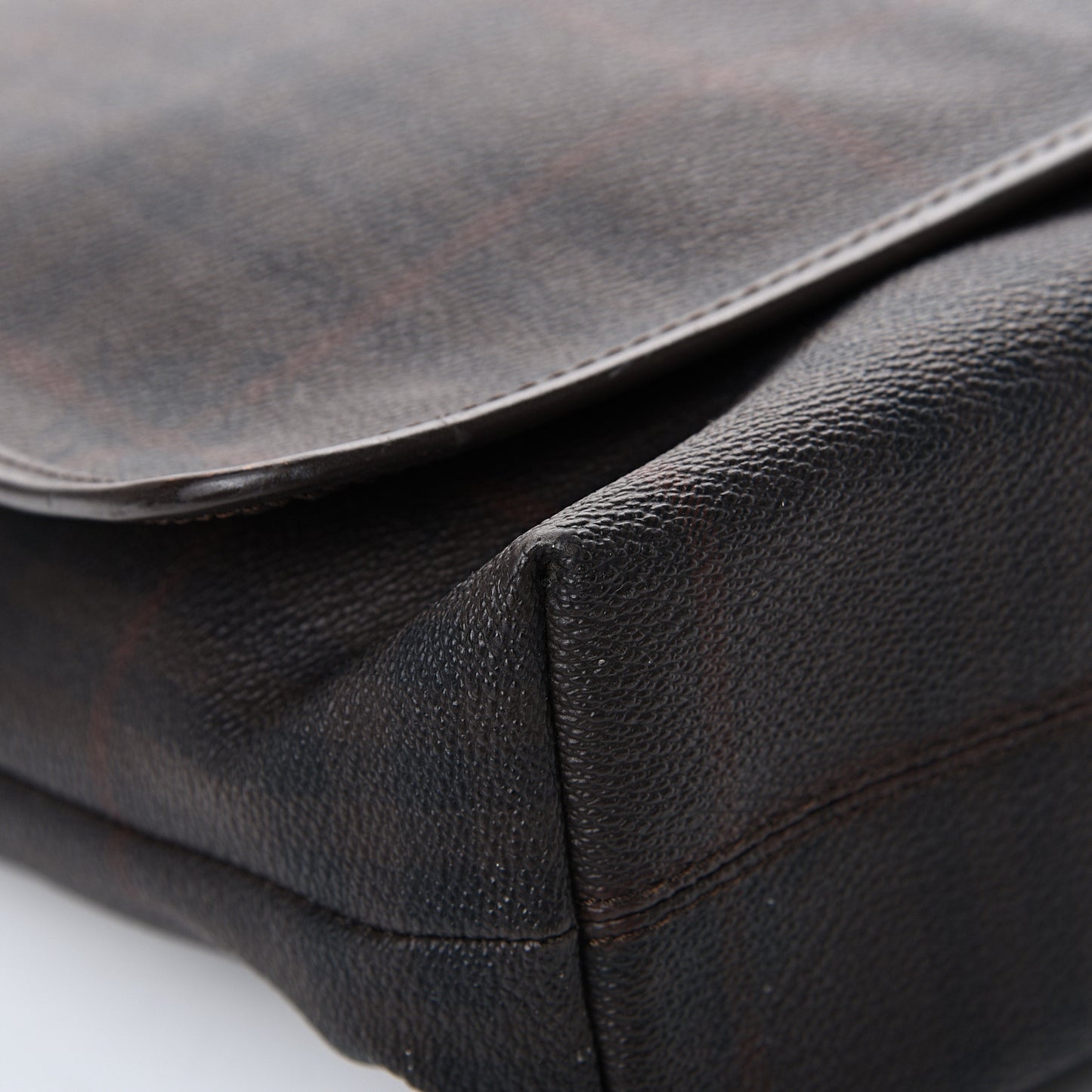 Smoked Haymarket Check Messenger Bag Brown