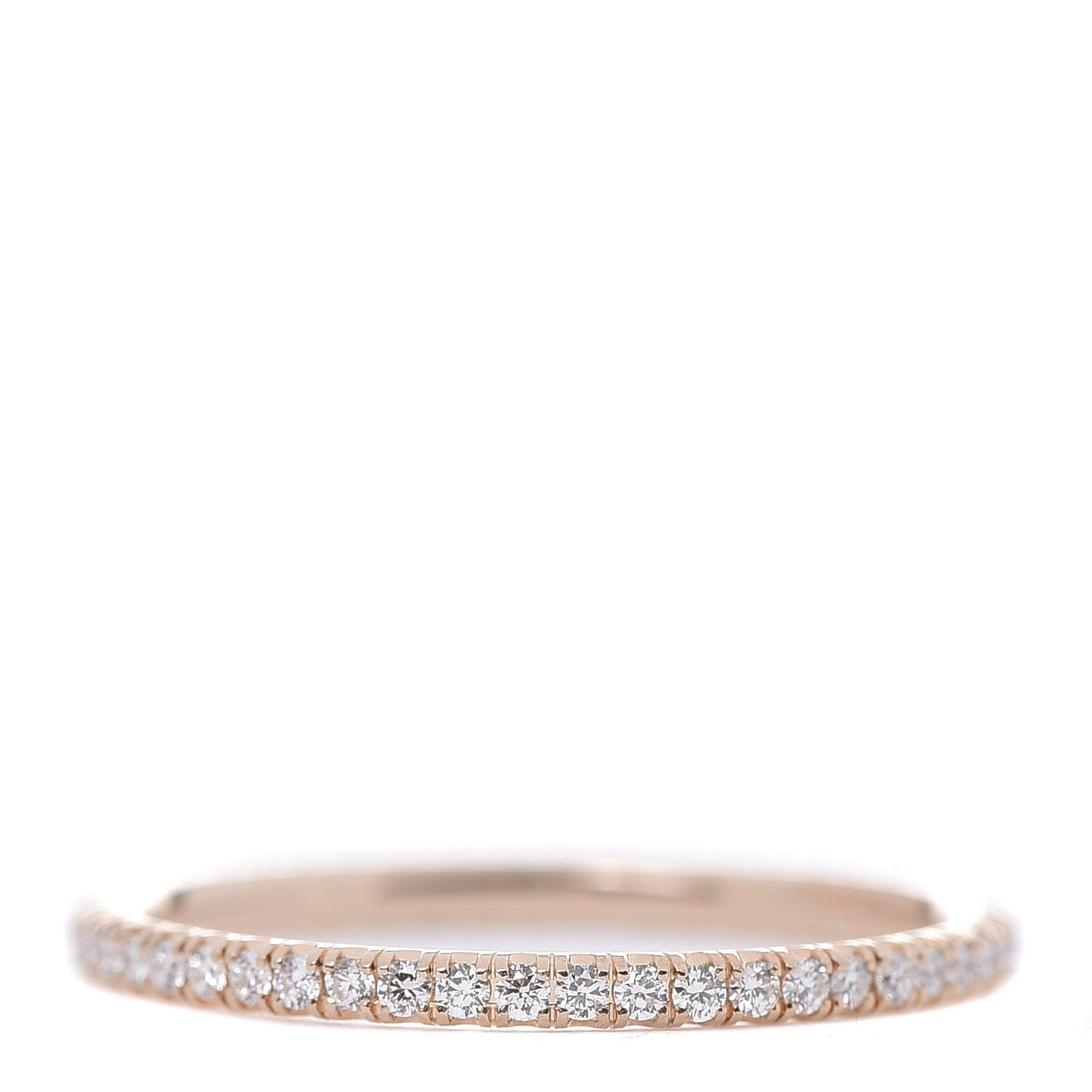 18K Pink Gold Diamond 1.5mm Étincelle de Wedding Band Ring 53 6.5