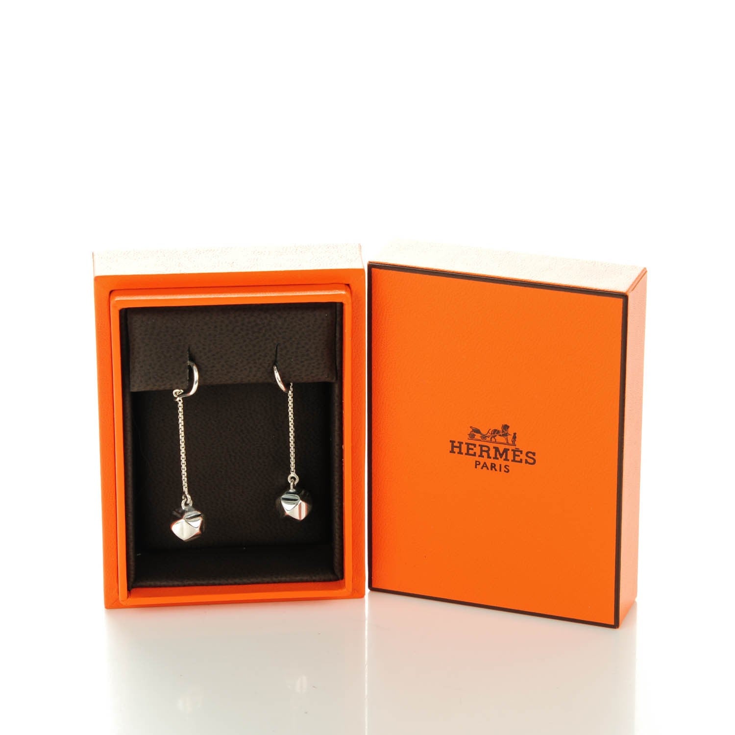 Hermes Sterling Silver Medor Drop Earrings 4 of 7