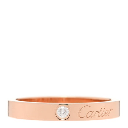Cartier 18K Pink Gold Diamond 3mm C De Cartier Wedding Band Ring 54 6.75 1 of 5