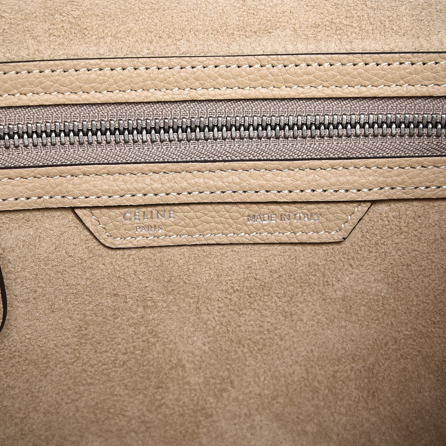 Celine Drummed Calfskin Micro Luggage Dune 6 of 9
