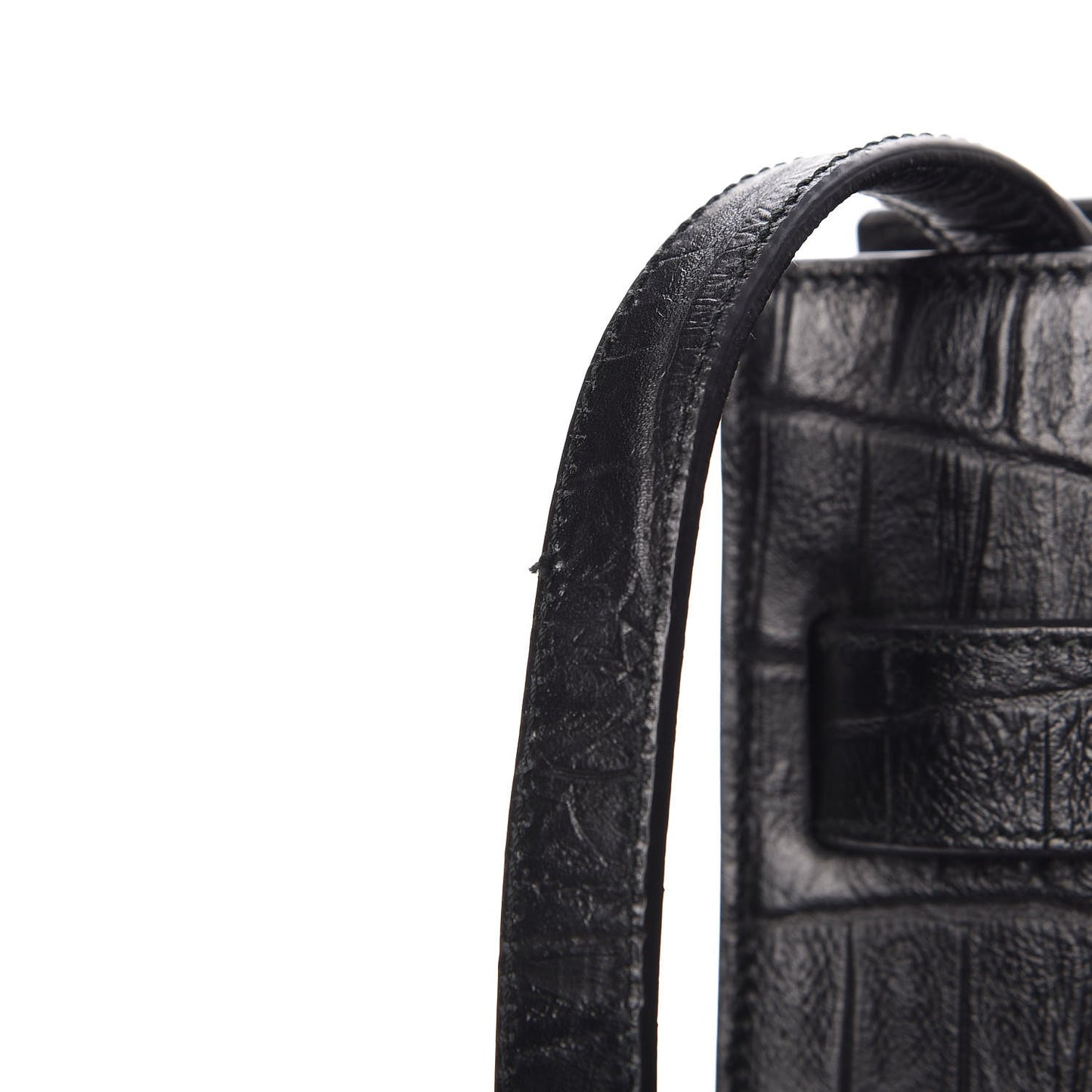 Calfskin Crocodile Embossed Small Sac de Jour Black