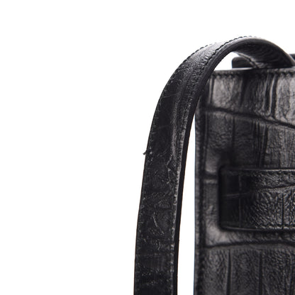 Saint Laurent Calfskin Crocodile Embossed Small Sac de Jour Black 8 of 11