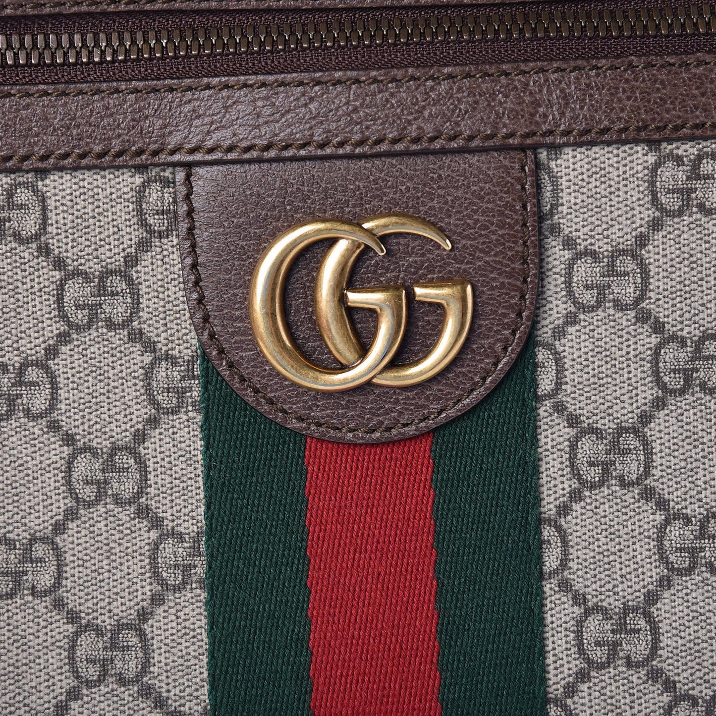 GG Supreme Monogram Web Small Ophidia Messenger Bag Brown