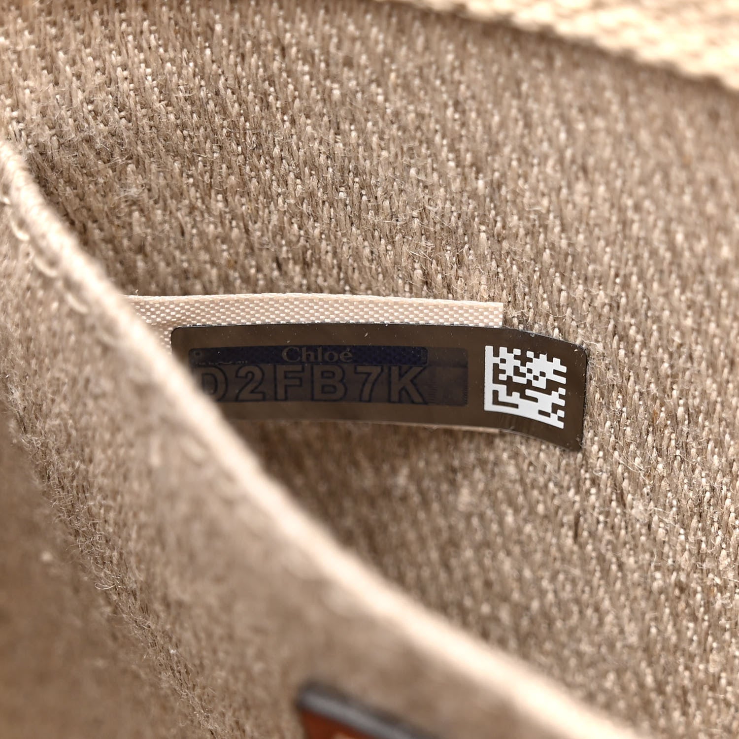 Chloe Cotton Calfskin Mini Woody Ribbon Tote White Brown 7 of 14