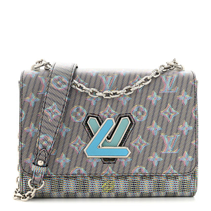 Louis Vuitton Calfskin Monogram LV Pop Twist Shoulder Bag MM Blue 1 of 9