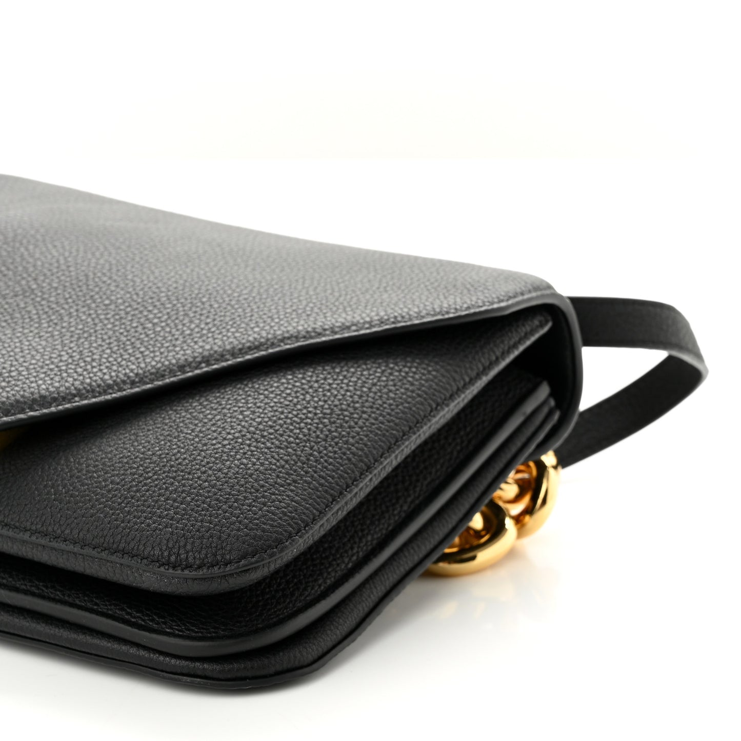 Calfskin Mount Envelope Bag Black