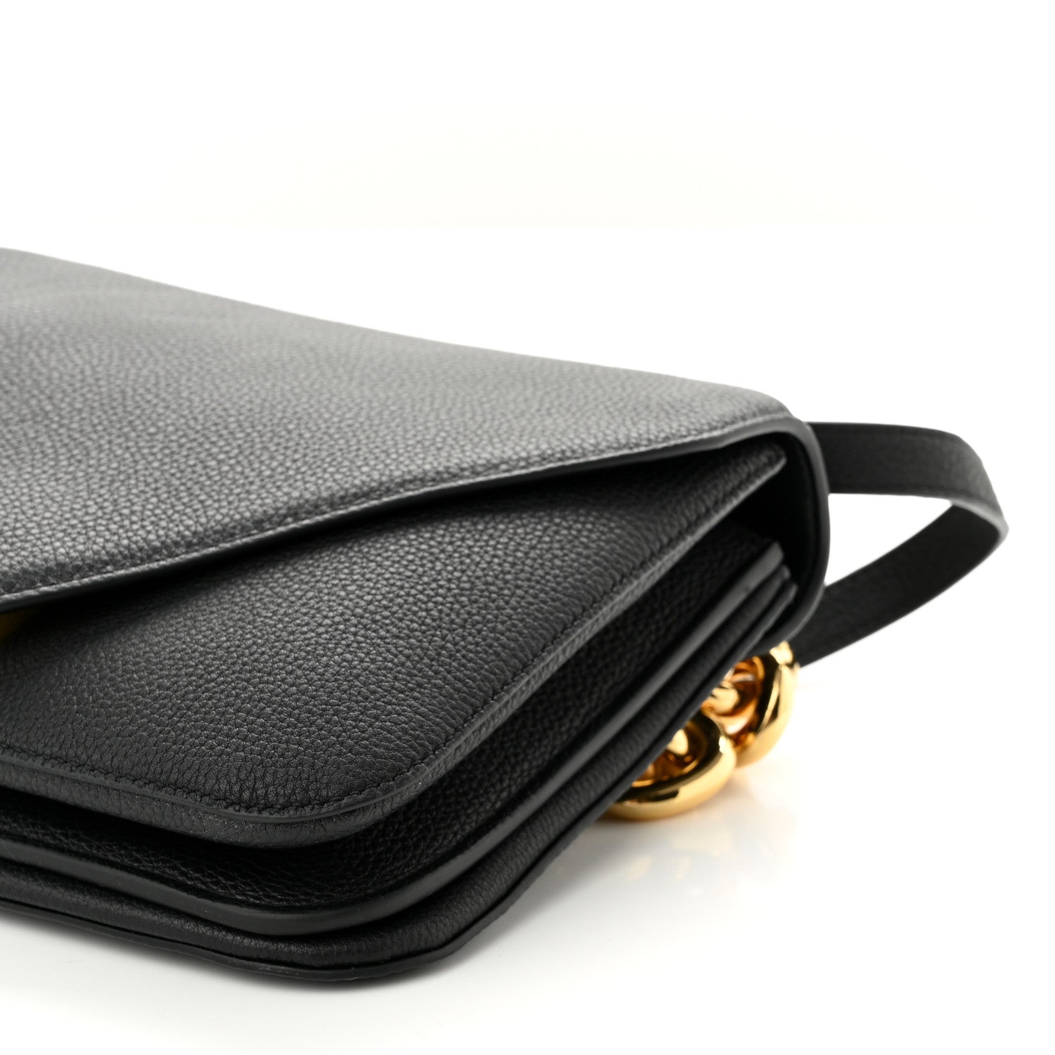 Bottega Veneta Calfskin Mount Envelope Bag Black 9 of 10