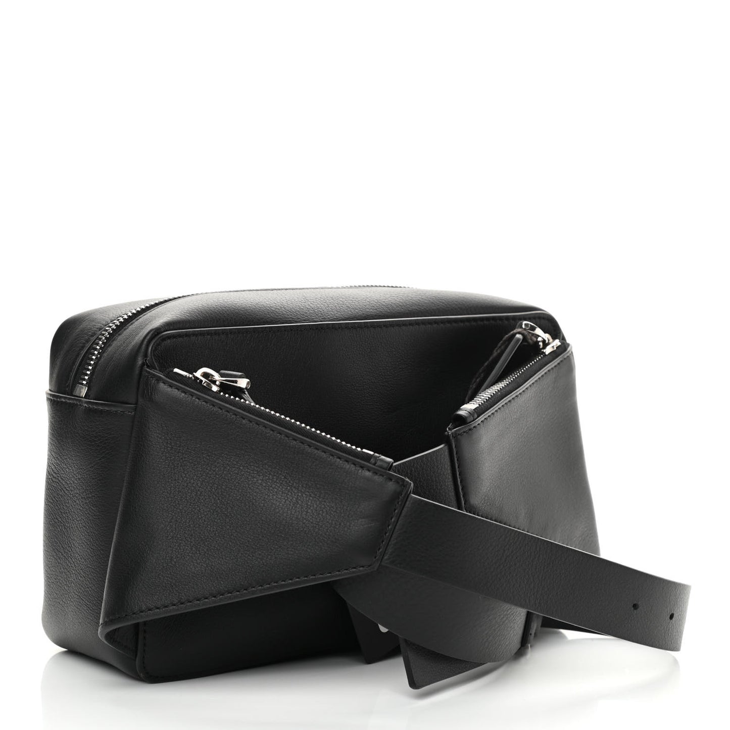 Calfskin Mens VLogo Belt Bag Black White