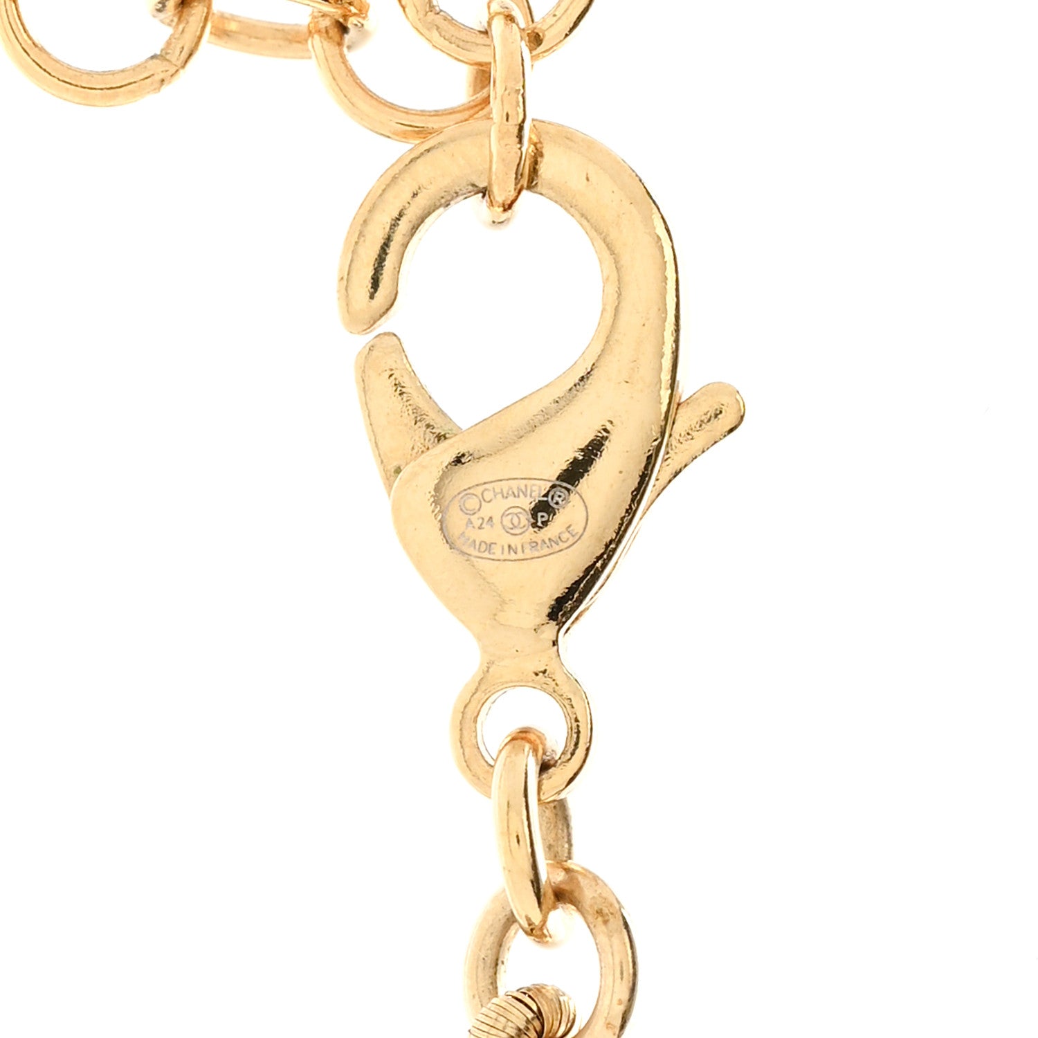Chanel Crystal Pearl CC Heart Choker Necklace Gold 5 of 6