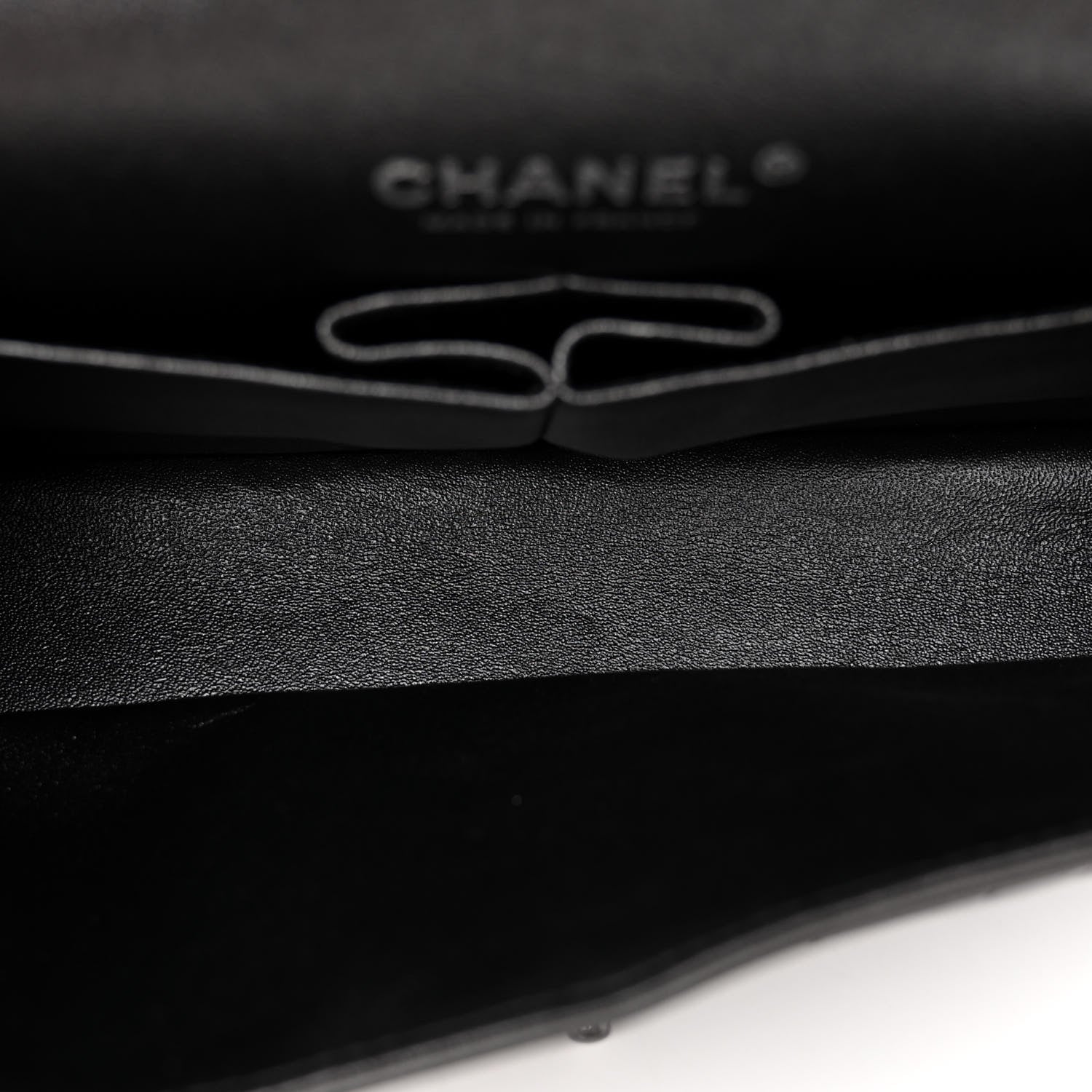 Chanel Metallic Patent Crumpled Calfskin Chevron Quilted Medium Double Flap So Black 5 of 10