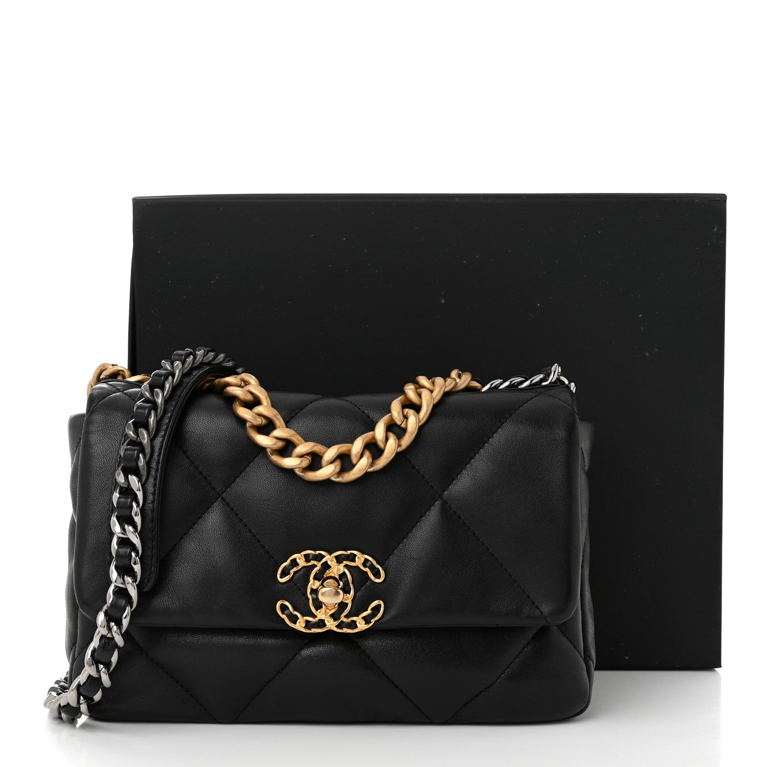 Chanel Lambskin Quilted Medium Chanel 19 Flap Black 11 of 11