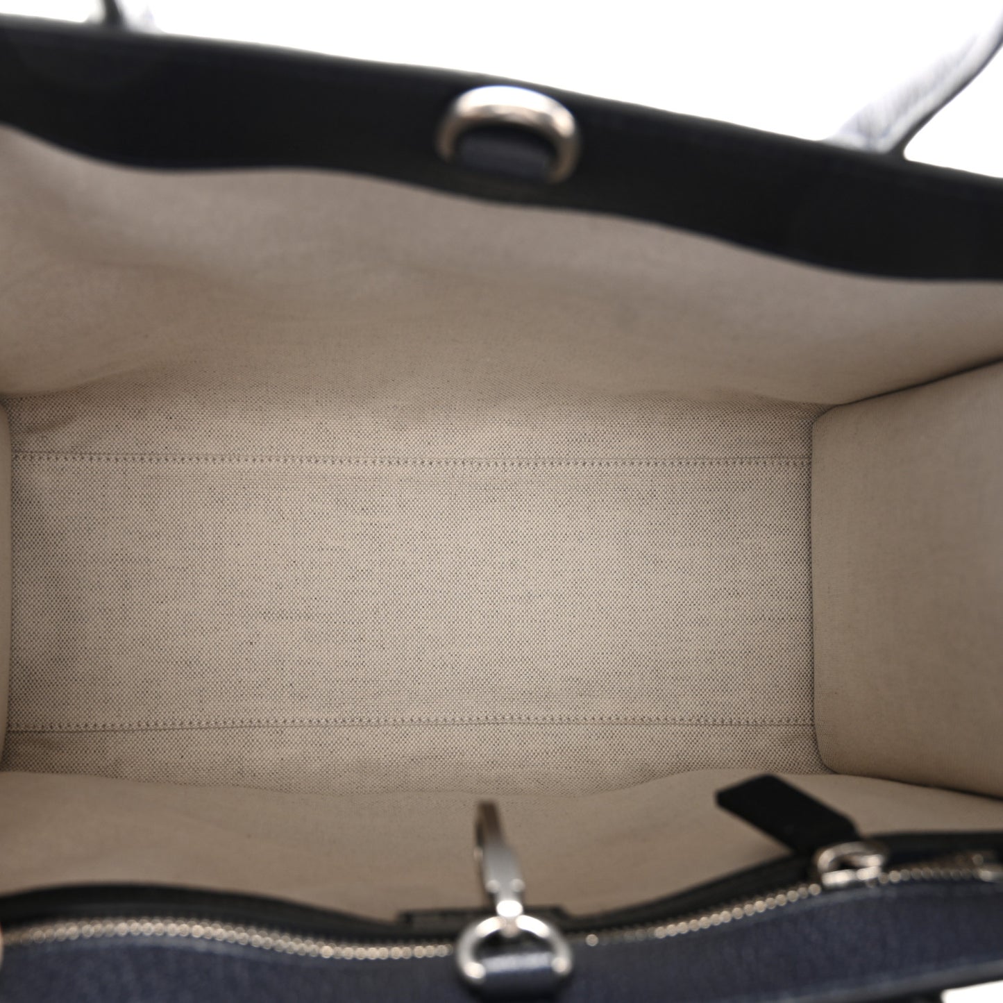 GG Supreme Monogram Textured Dollar Calfskin Small Retro Interlocking G Tote Bag Beige Blue