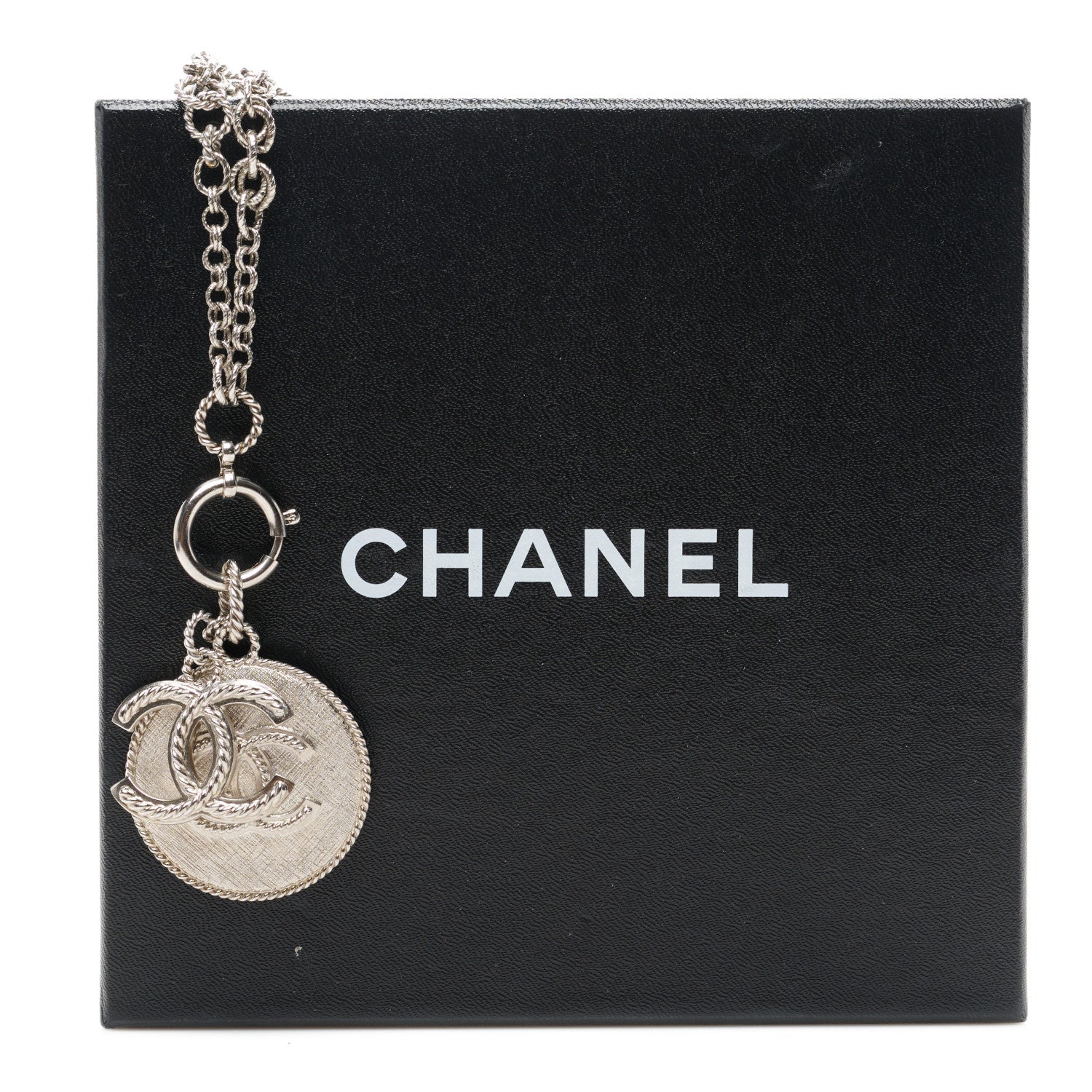 Chanel Medallion CC Chain Necklace Silver 5 of 5