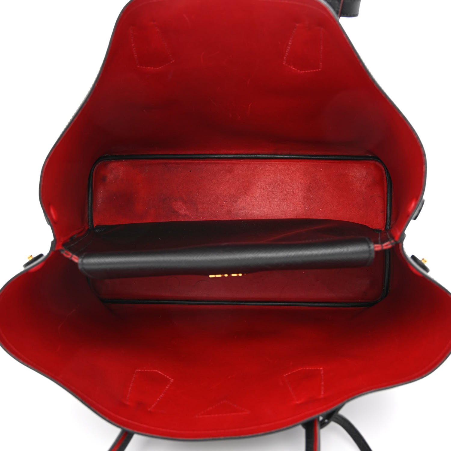 Prada Saffiano Cuir Medium Double Bag Black Fuoco 5 of 19