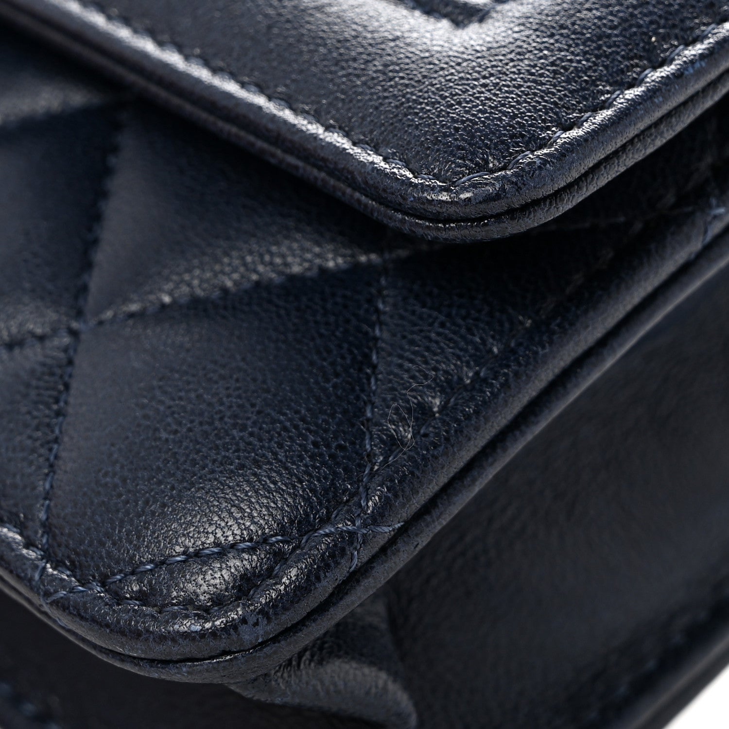 Chanel Lambskin Quilted Hold The Line Wallet On Chain WOC Dark Blue 14 of 14