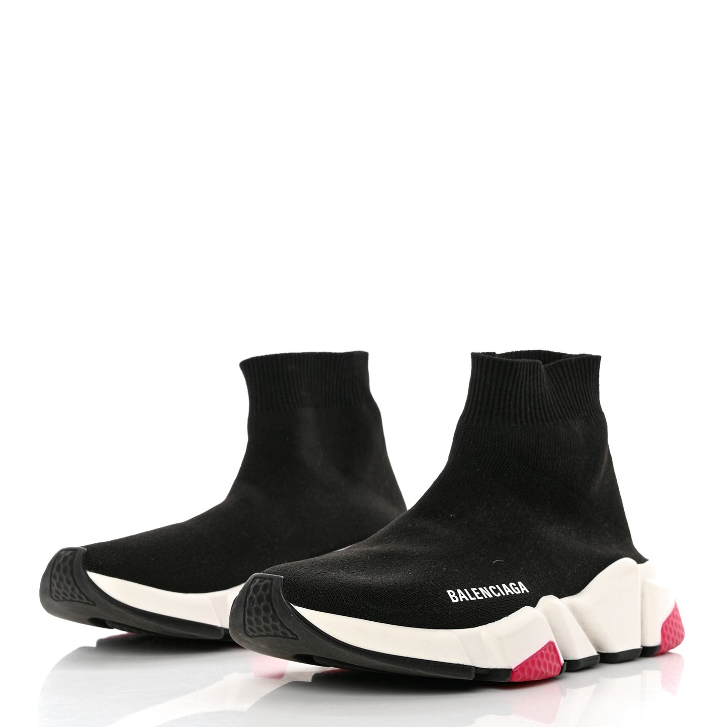 Neoprene Knit Womens Speed Sneakers 36 Black Pink